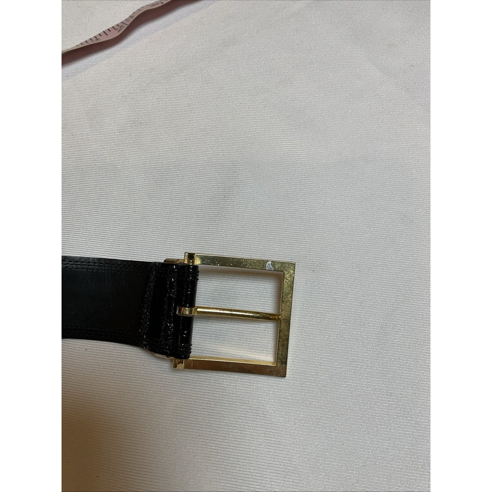 Bergdorf Goodman Crocodile Statement Belt Modular Rings Patent Wide Size 30 - Picture 10 of 12